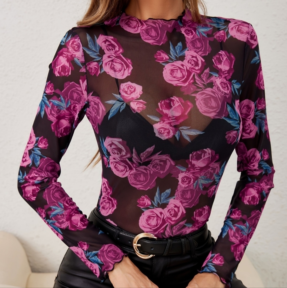 Twilight Petals Mesh Top